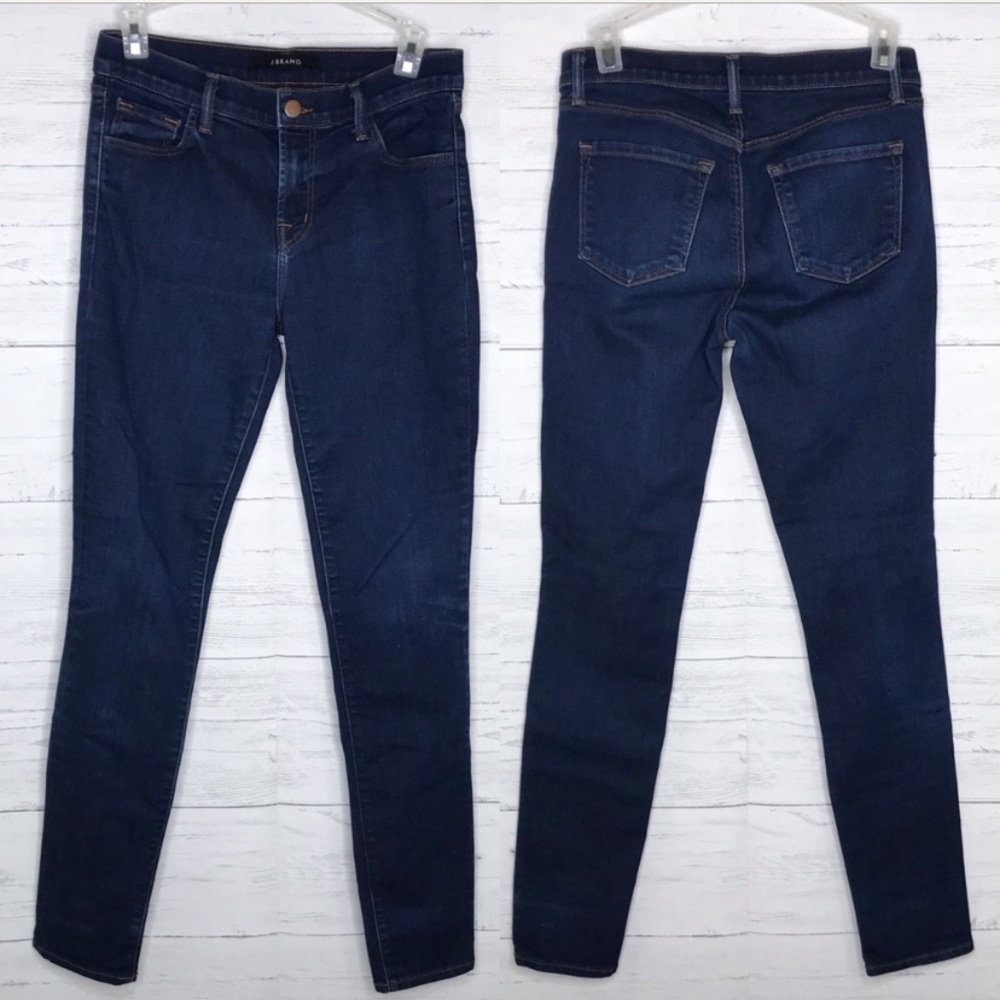 J Brand midrise skinny dark blue jeans